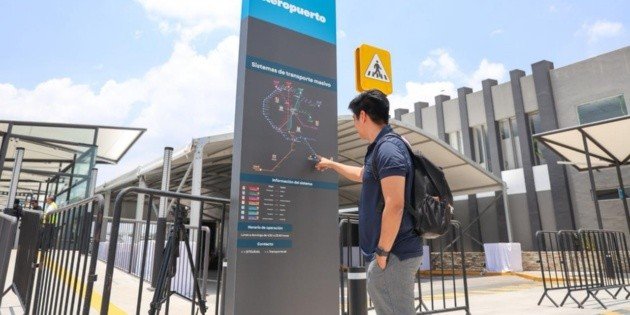 Este es el punto donde puedes tomar la L5 dentro del Aeropuerto Internacional de Guadalajara