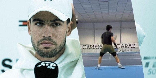Alcaraz reaparece entrenando tras lesión en la muñeca | VIDEO
